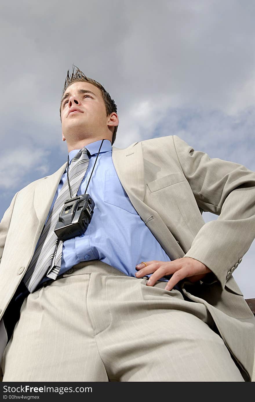 Young Businessman With Camera