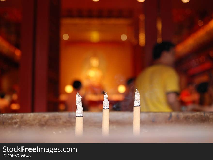 Joss stick inside the chinese temples