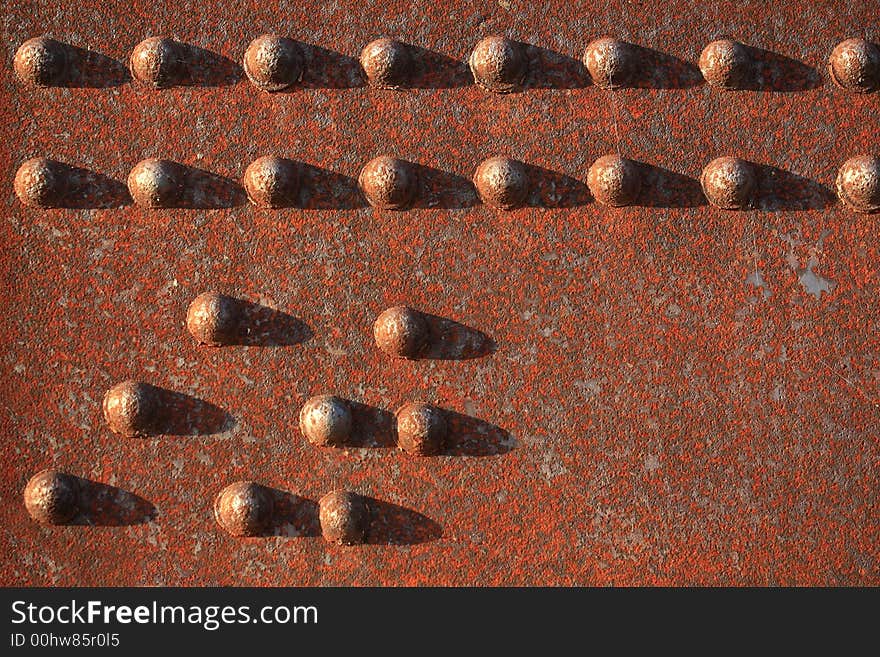 Grunge metal plate of an old bridge. Grunge metal plate of an old bridge