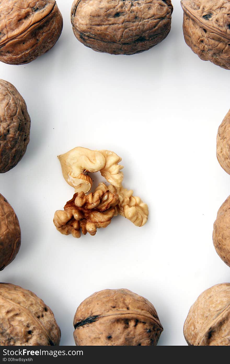 Nut Ingredient Isolated in White background