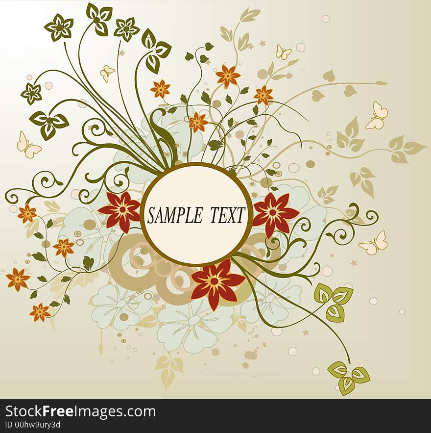 Abstract art design floral background - vector. Abstract art design floral background - vector