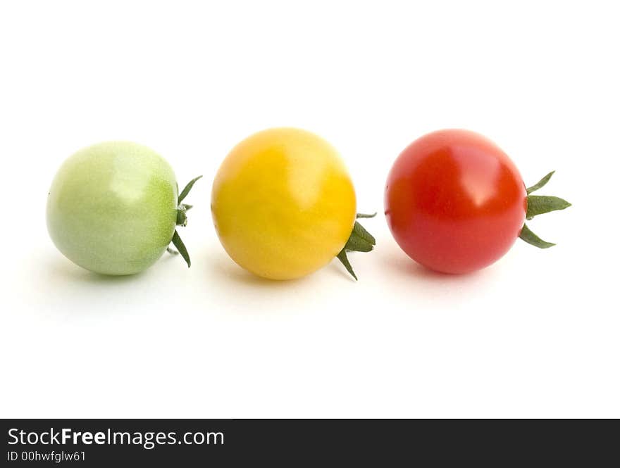 Red, Yellow And Green Tomatoes