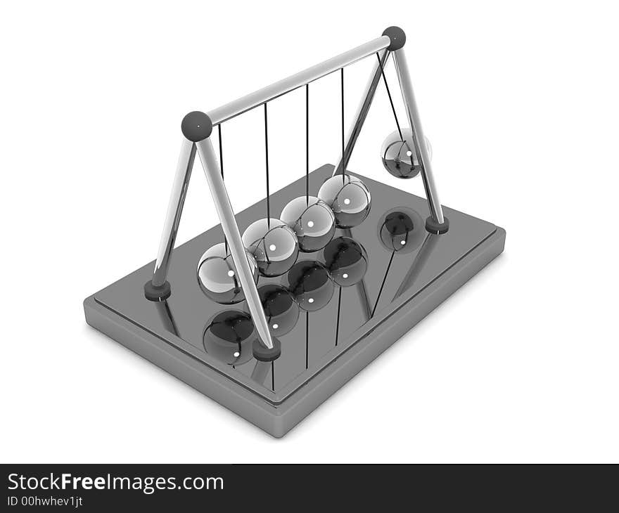 Very beautiful three-dimensional illustration, figure. Perpetuum mobile. 3d