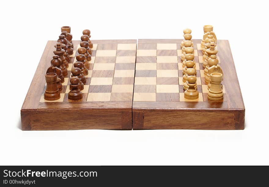 Chess composition isolated on white background. Chess composition isolated on white background