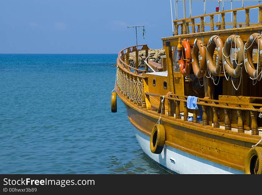 Colorful boat in the ocean