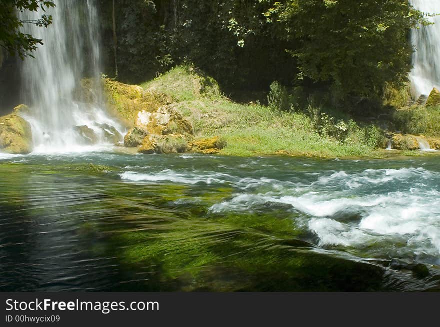 Waterfall and river