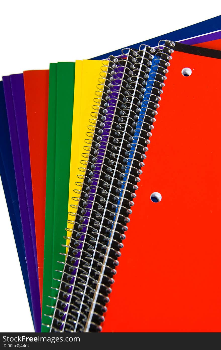 New colorful school supplies on white background. New colorful school supplies on white background