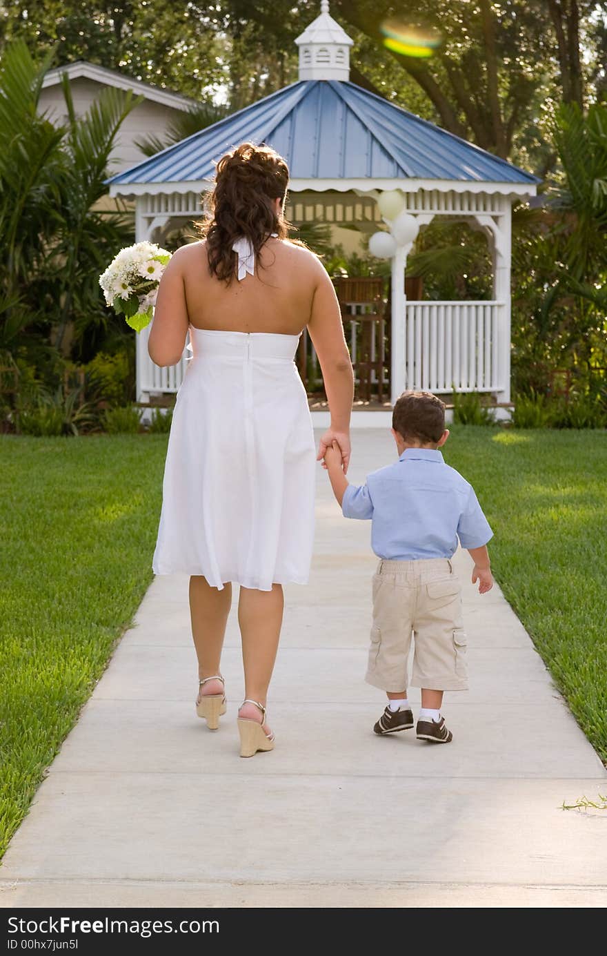 Bride And Child At Reception