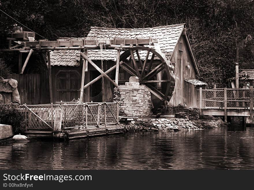 Old house in front of the lake