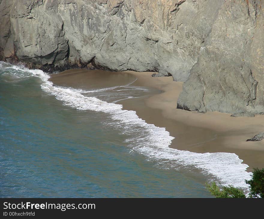 Secluded, yet dangerous beach at Lands End in San Francisco. Secluded, yet dangerous beach at Lands End in San Francisco