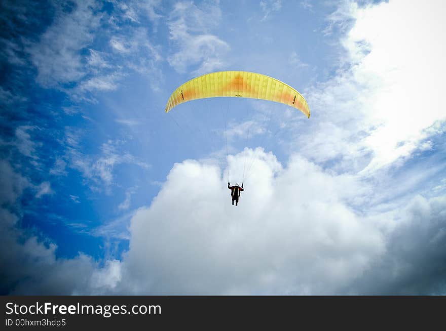 A view from the top of Whernside across the  valley to Ingleborough whilst a paragliding competition existed in the Yorkshire Dales, England. A view from the top of Whernside across the  valley to Ingleborough whilst a paragliding competition existed in the Yorkshire Dales, England.