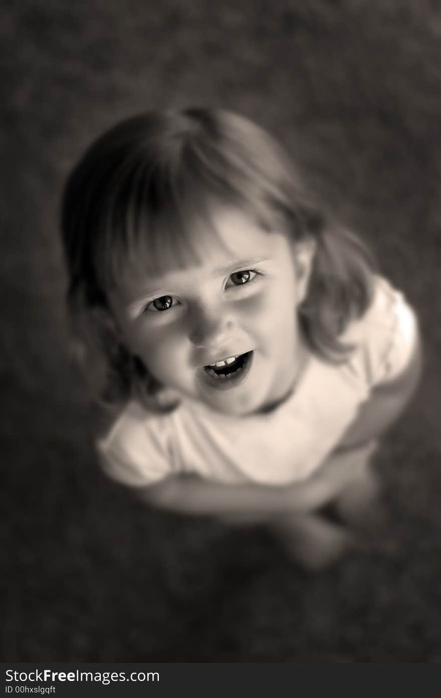 Little girl portrait focused on eyes and face