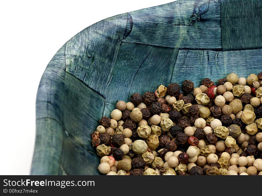 Peppercorns in bowl.