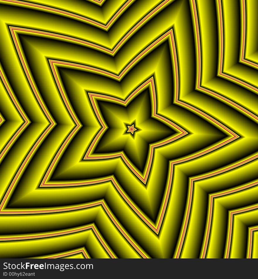 Yellow star - computer generated image