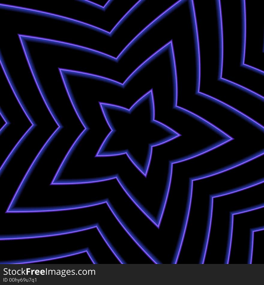 Blue star - computer generated image