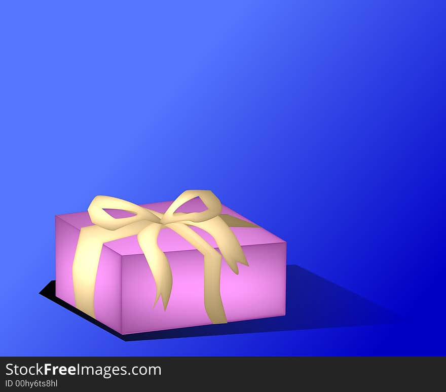 Christmas gift on a blue background