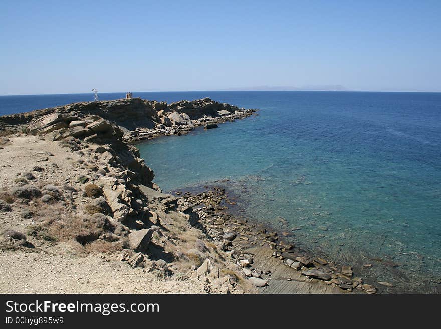 Rocky coast and blue sky