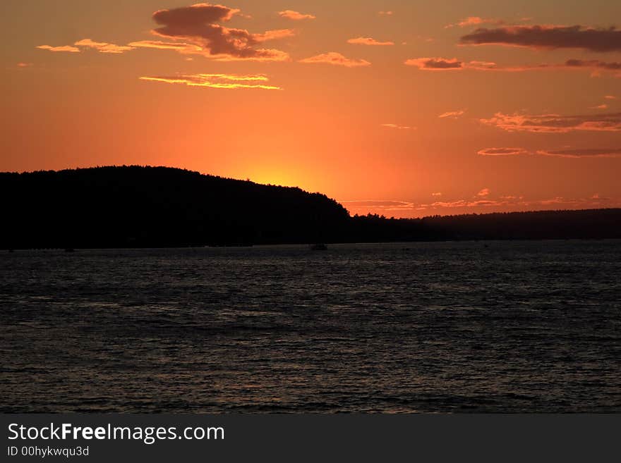 Sunset over Acadia