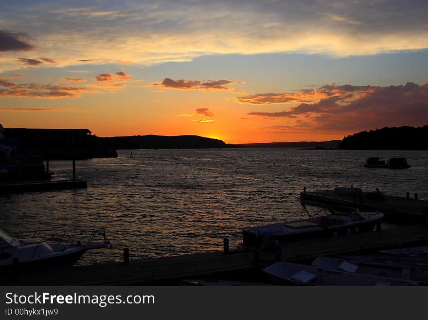 Sunset over Bar Harbor