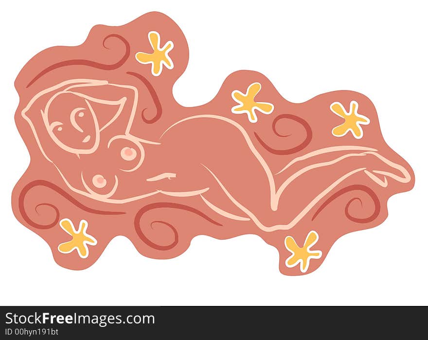 Abstract Nude Woman Clip Art