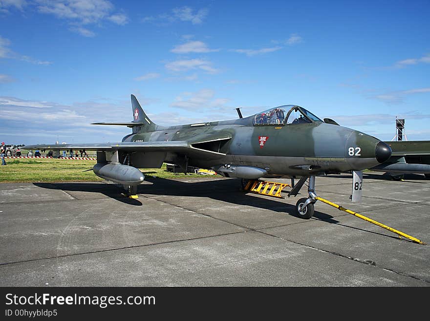 Hawker Hunter on display at an airshow