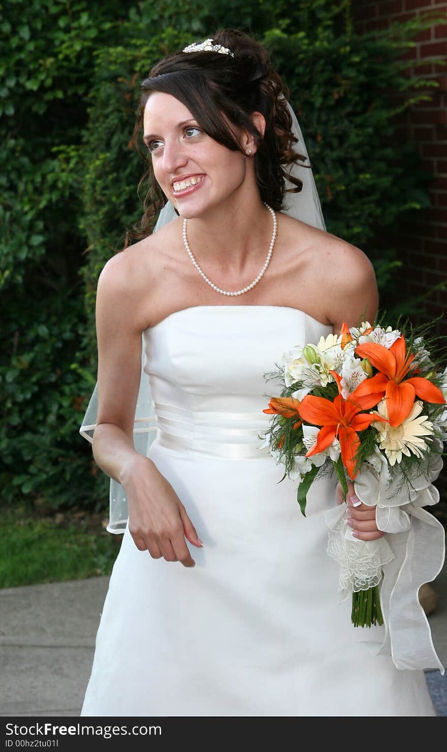 Bride Smiling At Wedding