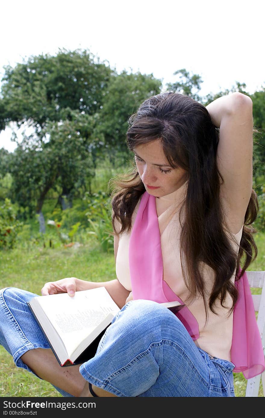 Woman reading book