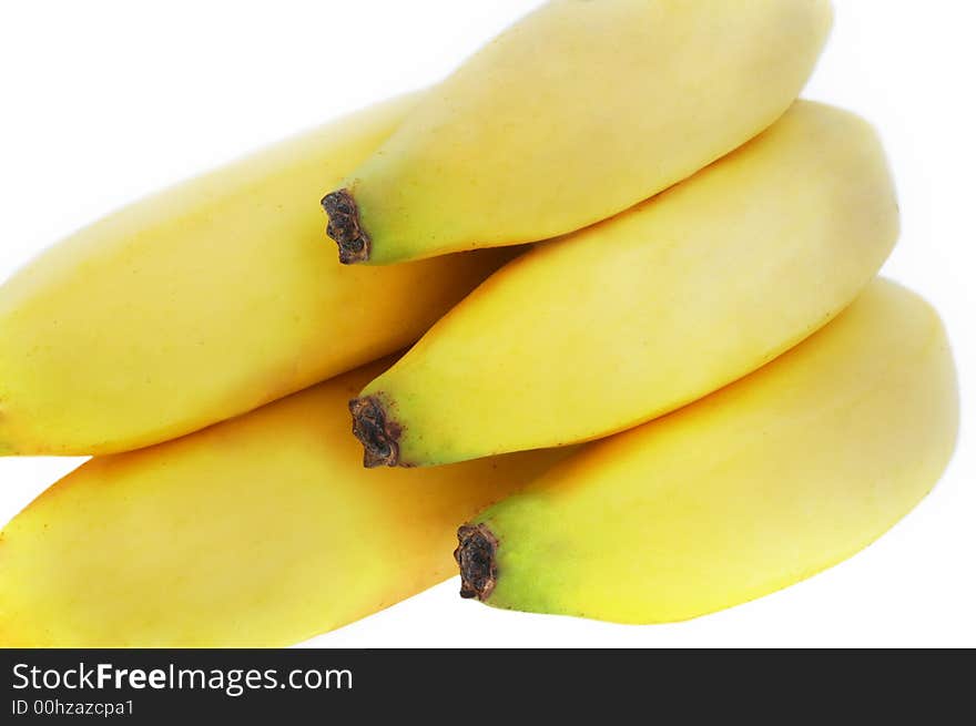 Bunch of bananas isolated on white