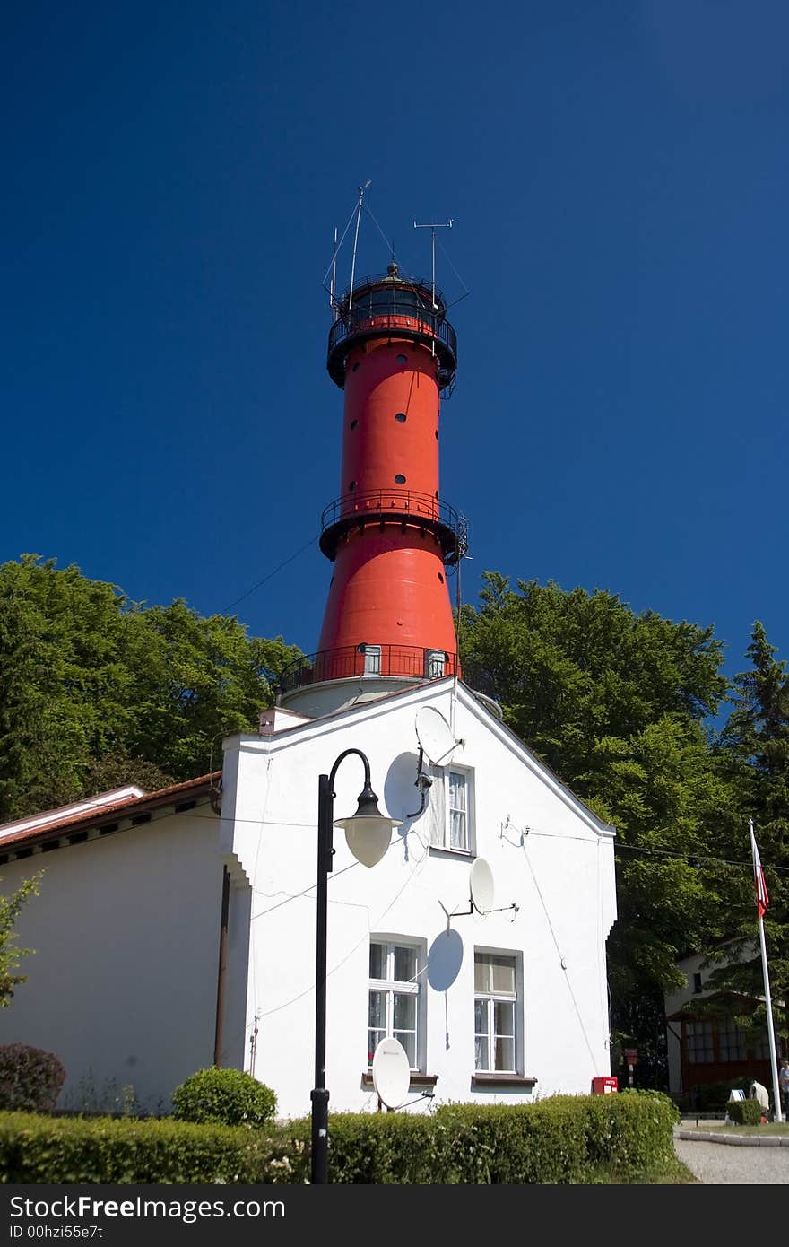 Lighthouse on a bright day with clear skies