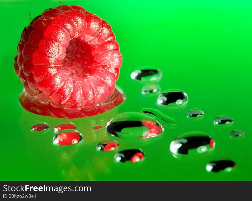 Close-up of a fresh raspberry