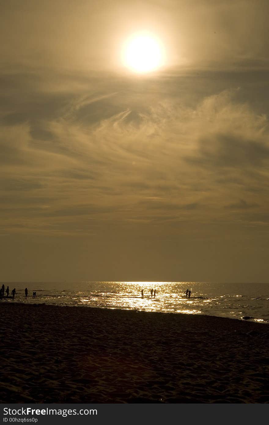 Sunset sea summer  landscape from Baltic Sea Poland