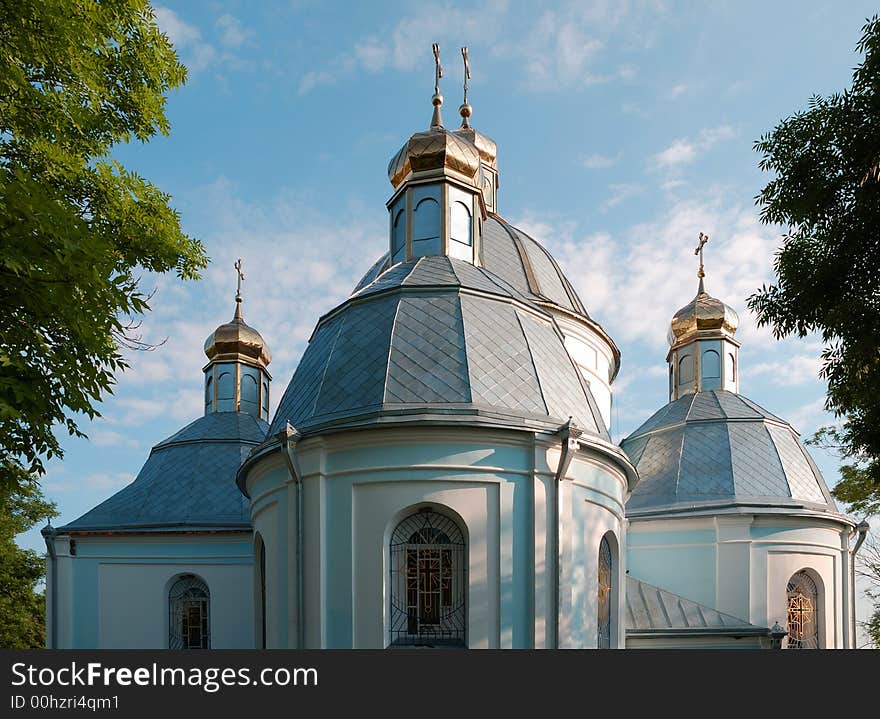 Church in town Novovolynsk, Volyn region, Ukraine. was established about 400 years before. There is men monastery near the church.