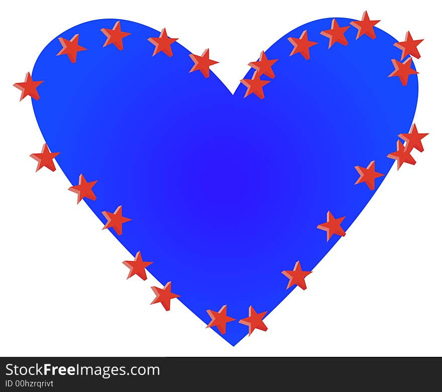 Blue heart with star