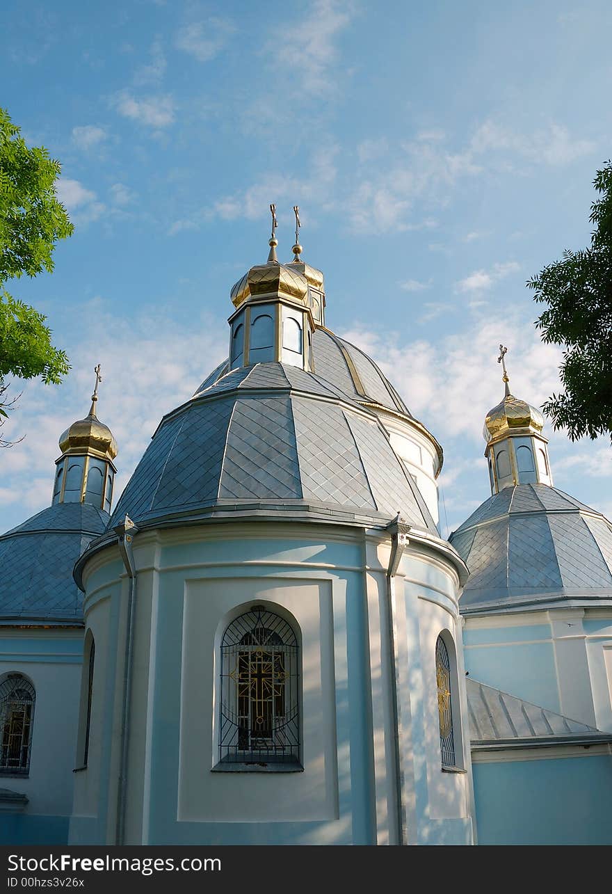 Church in town Novovolynsk, Volyn region, Ukraine. was established about 400 years before. There is men monastery near the church.