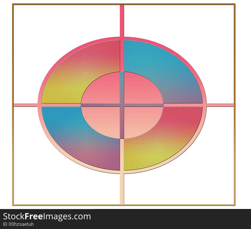 A window designed with gradient colours like red,yellow,blue,orange,pink. A window designed with gradient colours like red,yellow,blue,orange,pink