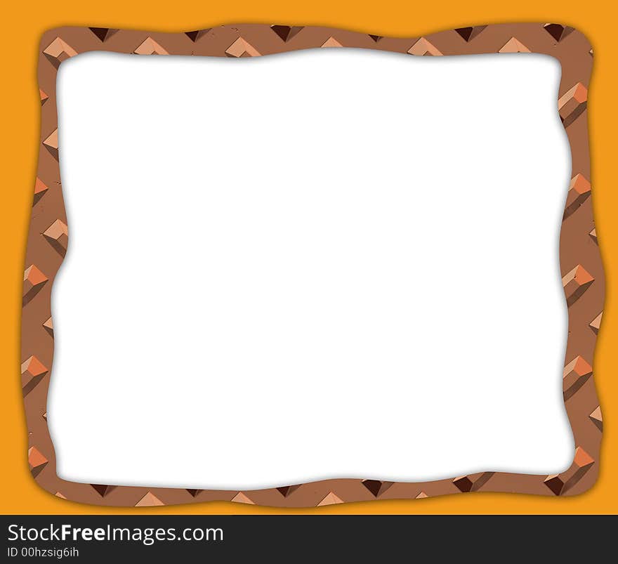 A designed background with wodden frames and orange background