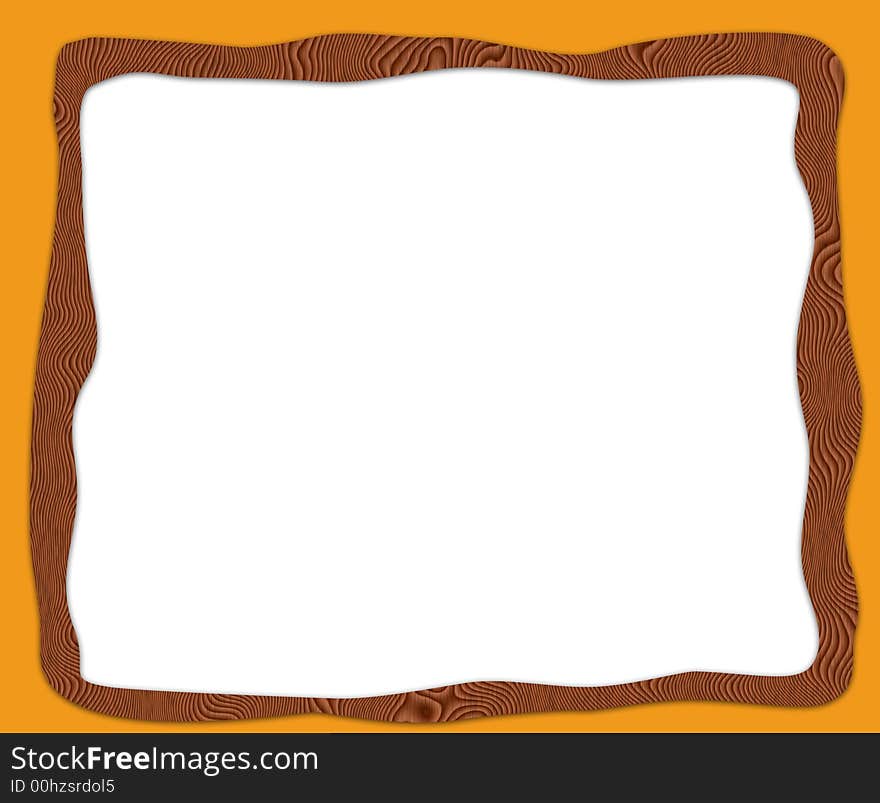 A designed background with wodden frames and orange background