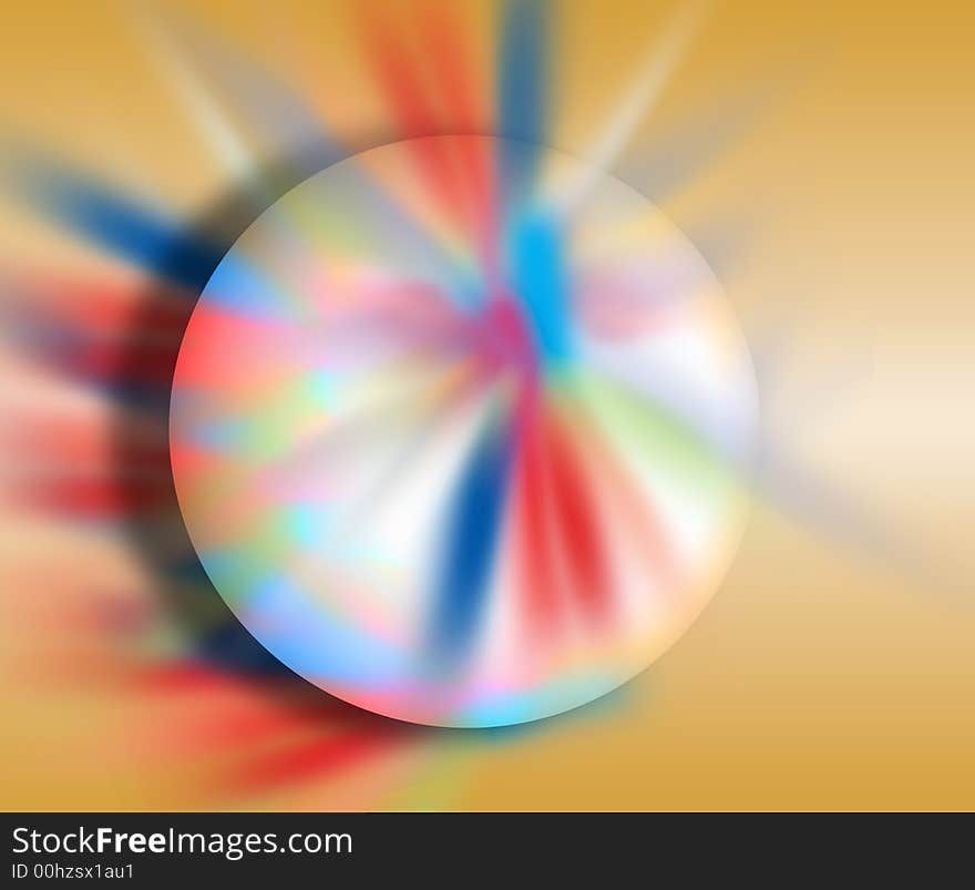 A colourful ball in a colourful background