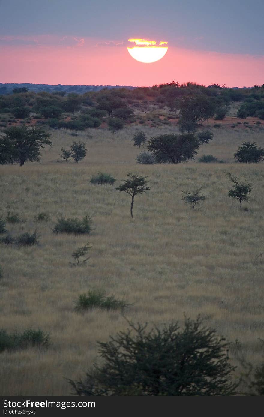 Sunset or sunrise over the desert in namibia