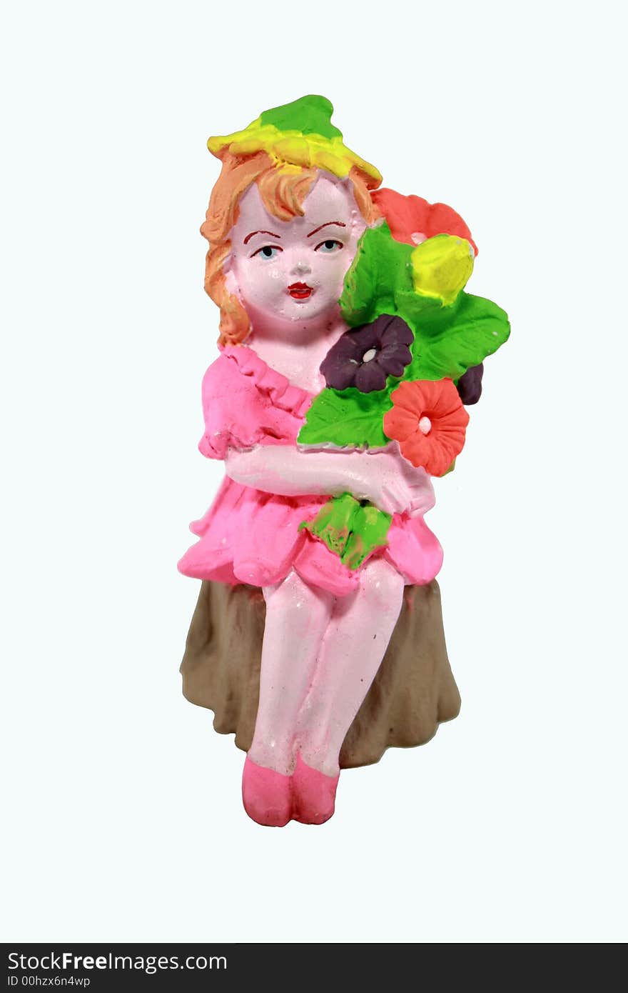 Girl elf holding flowers