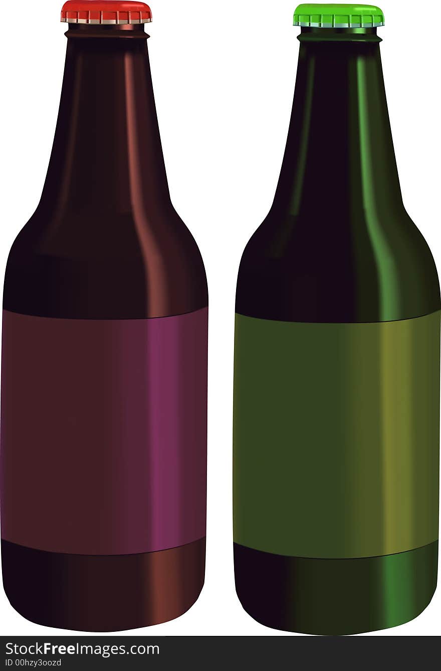 Bottles - Vector Illustration