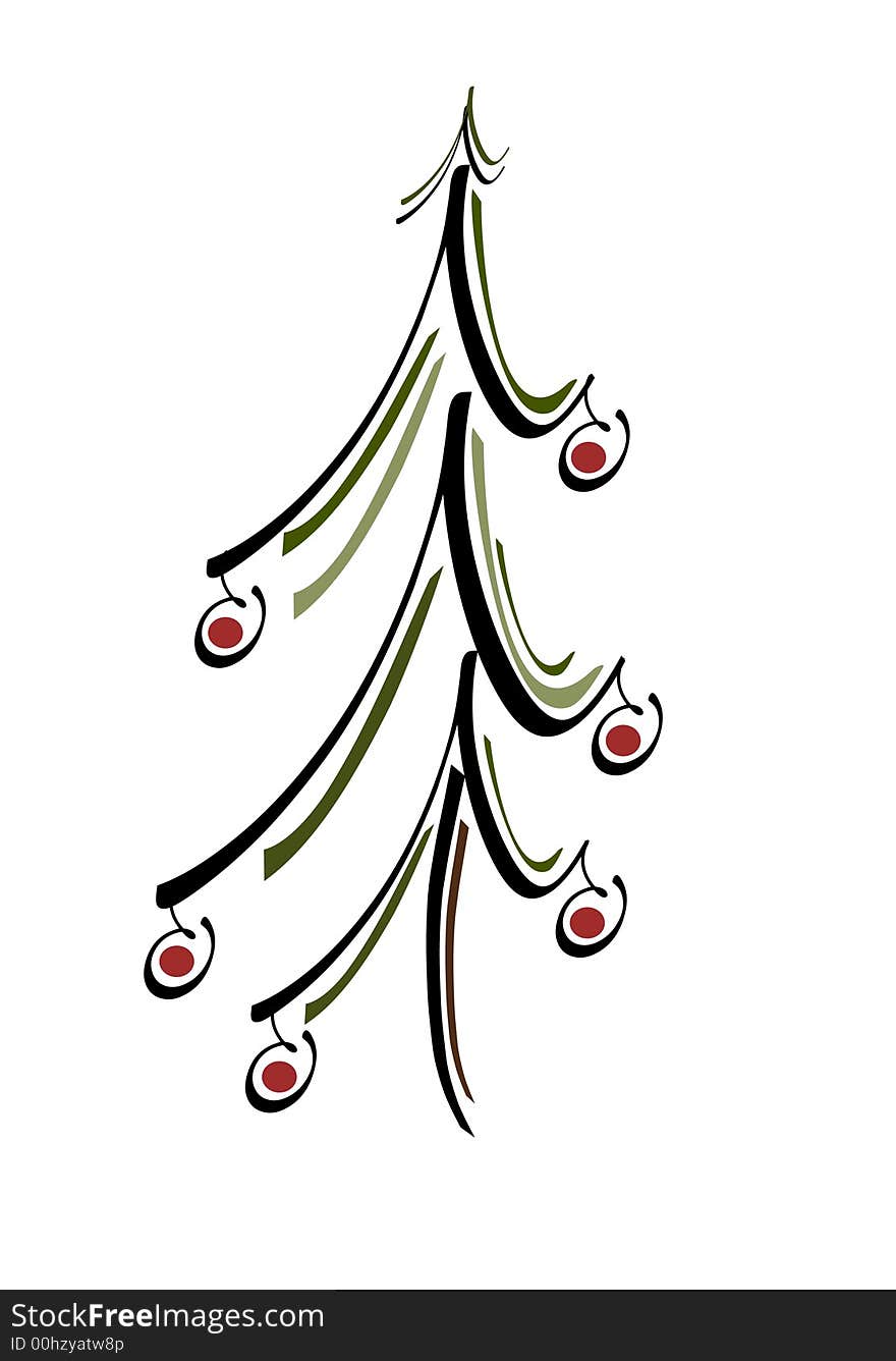 Simple modern illustration of a christmas tree. Simple modern illustration of a christmas tree