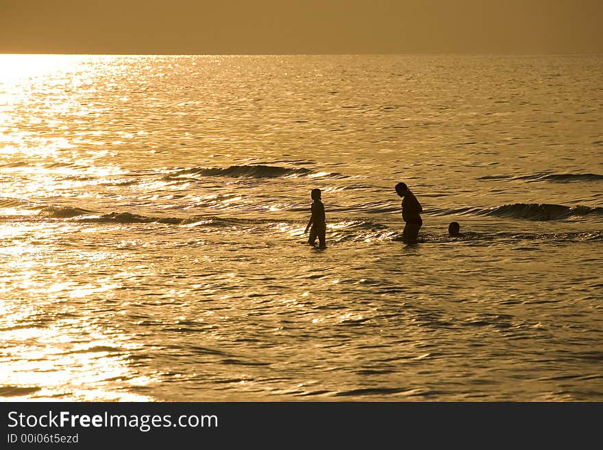 Sunset sea summer  landscape from Baltic Sea Poland