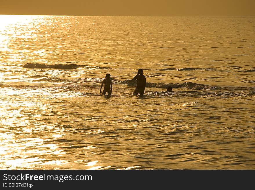 Sunset sea summer  landscape from Baltic Sea Poland