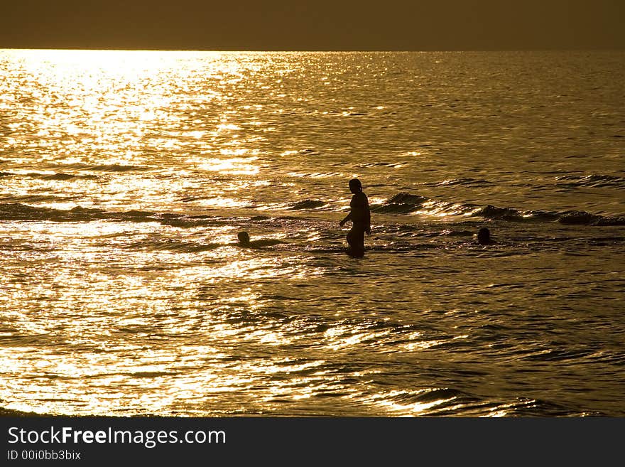 Sunset sea summer landscape from Baltic Sea Poland