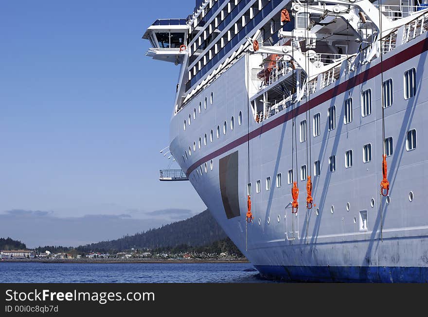 The huge liner cruising in Sitka, Alaska. The huge liner cruising in Sitka, Alaska.