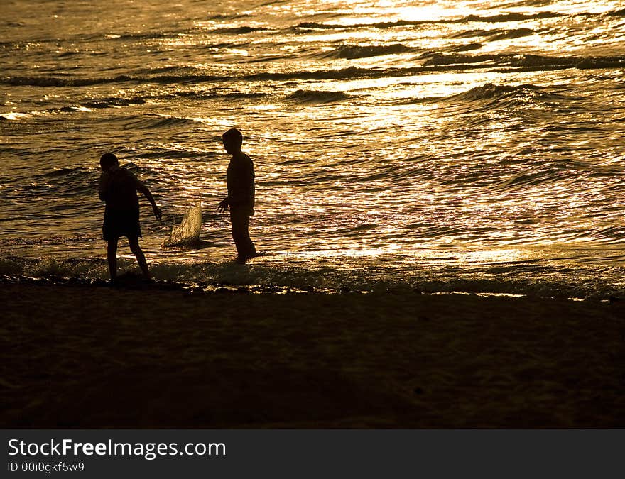 Sunset sea summer landscape from Baltic Sea Poland