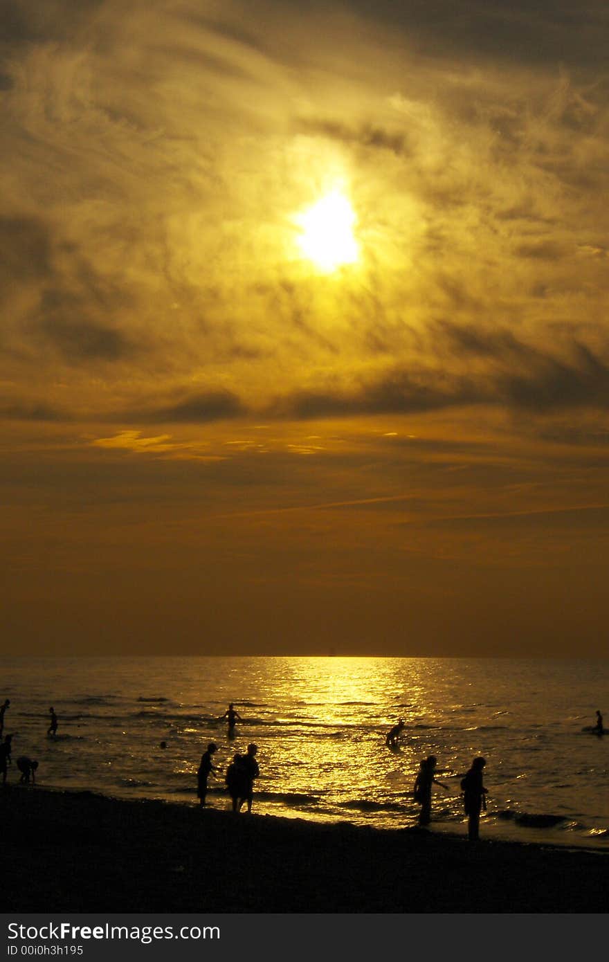 Sunset sea summer  landscape from Baltic Sea Poland