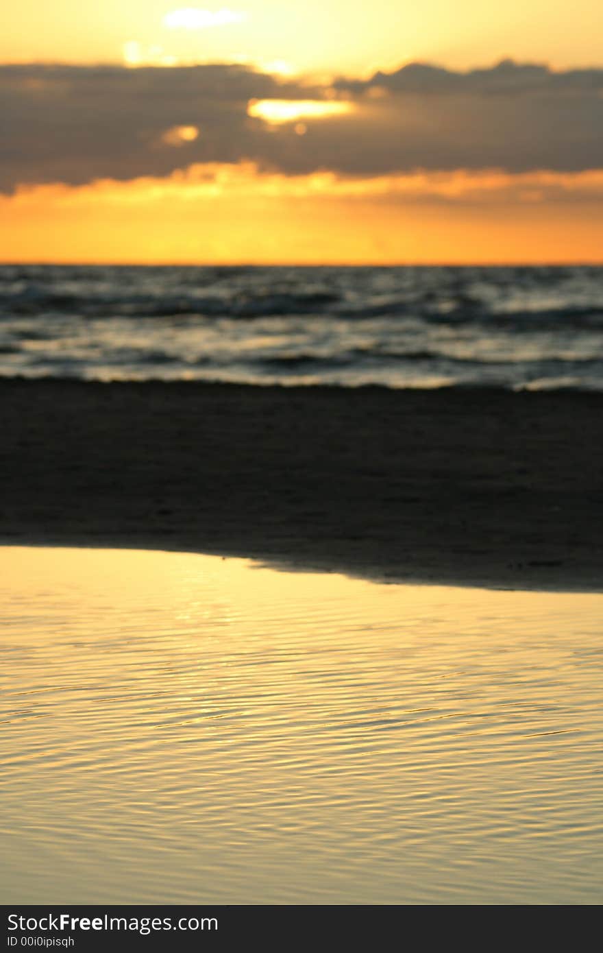 The summer sunset on a Baltic sea