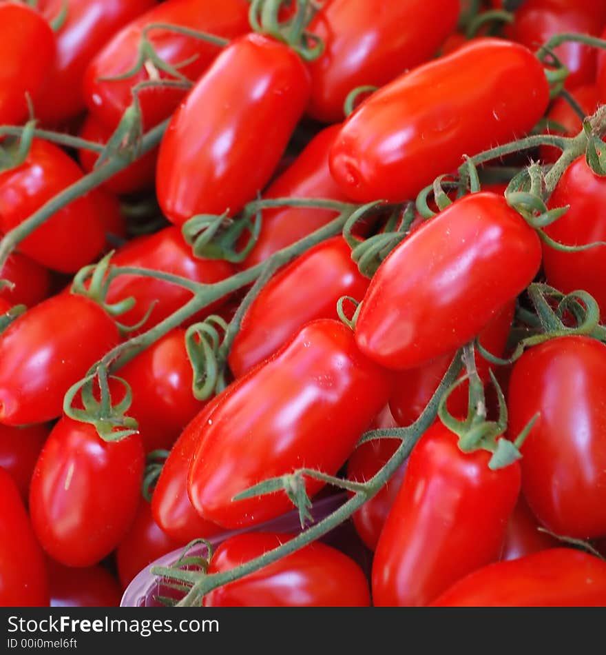 Bunch of fresh tomatoes - detail